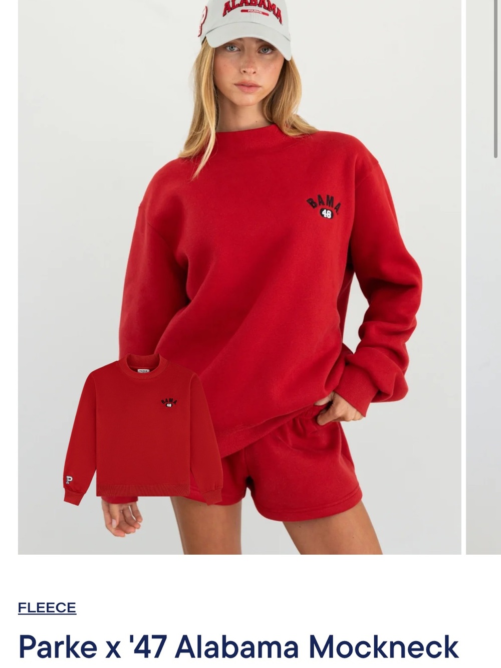 Parke x '47 Alabama Red Mockneck Sweatshirt